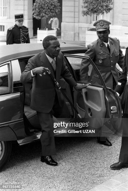 Le président de la République Centrafricaine Jean-Bedel Bokassa arrive au 5ème sommet franco-africain à Paris le 22 mai 1978, france.