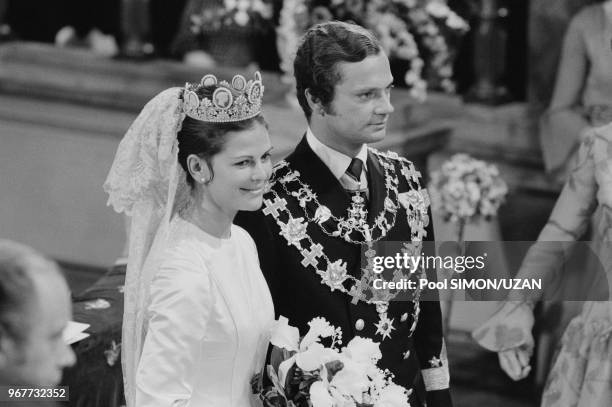 Mariage du Roi Carl Gustaf et de Silvia Sommerlath à Stockholm le 19 juin 1976, Suède.