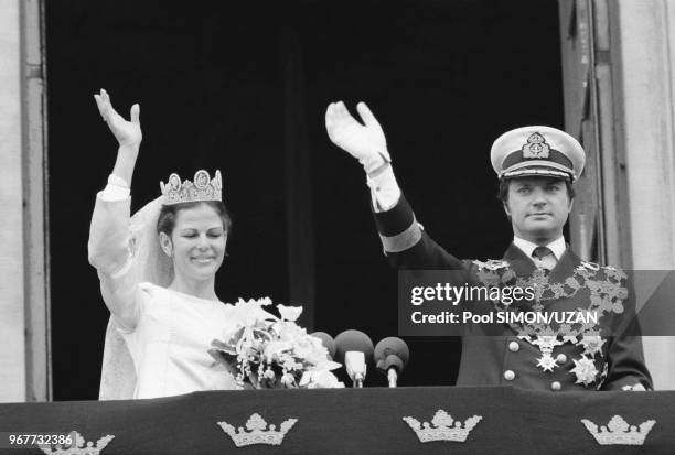 Mariage du Roi Carl Gustaf et de Silvia Sommerlath à Stockholm le 19 juin 1976, Suède.