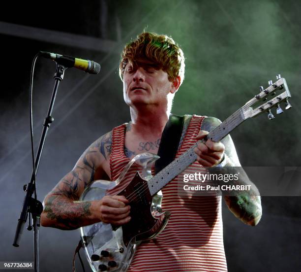 John Dwyer du groupe 'Thee oh Sees' en concert pendant le 'Festival Rock en Seine' le 23 août 2014, Paris, France.