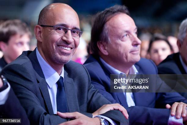 French Socialist party Congress on October 28, 2012 in Toulouse, southwestern France. Socialist leader Harlem D?r and jean-pierre Bel senate...