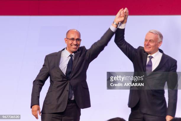 French Socialist party Congress on October 28, 2012 in Toulouse, southwestern France. Socialist leader Harlem Desir and prime minister Jean-Marc...