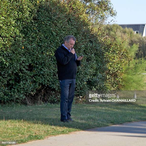 Francois Bayrou, French president of the MoDem, during the party annual meeting on September 30, 2012 in Guidel, French Brittany.