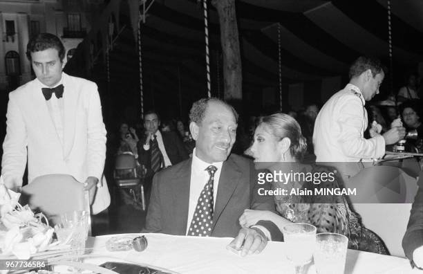 Anouar el-Sadat lors du mariage de son fils Gamal el-Sadate avec Dina Erfan au Caire le 24 septembre 1978, Egypte.
