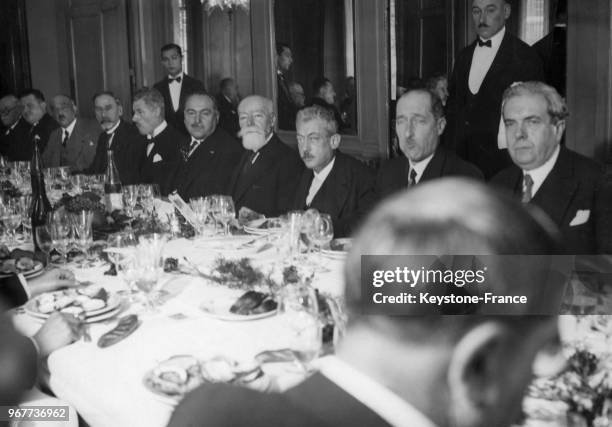 Le président de la République Paul Doumer au déjeuner des quotidiens régionaux, en France le 21 octobre 1931.