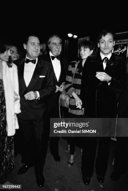 Alberto Sordi, Fernando Rey et Patrick Dewaere lors de la 1ère du film 'Le Grand Embouteillage' au Festival de Cannes le 19 mai 1979, France.