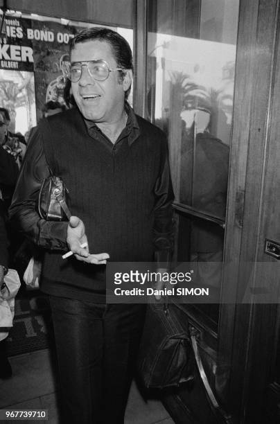 Arrivée de l'acteur américain Jerry Lewis au Festival de Cannes le 22 mai 1979, France.