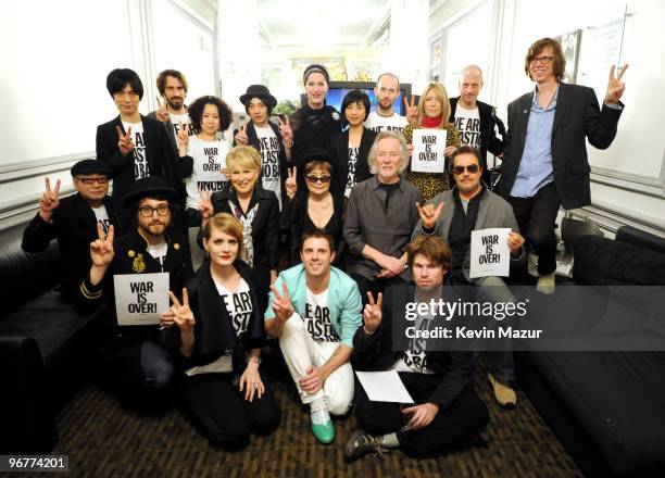 Exclusive* Sean Lennon, Bette Midler, Scissor Sisters, Yoko Ono, Klaus Voormann, Jim Keltner, Kim Gordon and Thurston Moore backstage at Brooklyn...