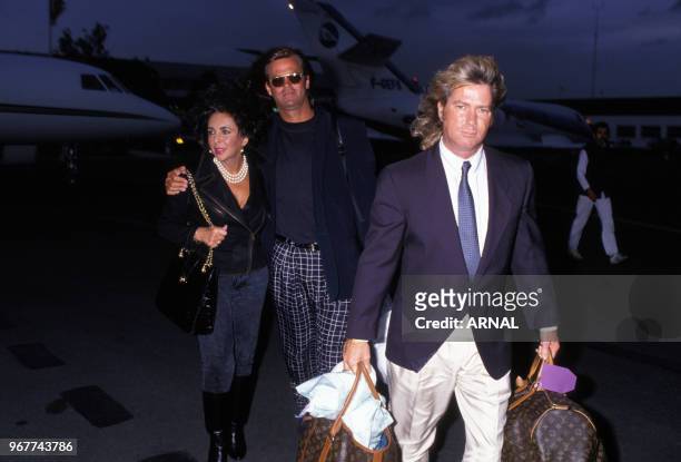 Portrait de l'actrice américaine Liz Taylor et de son mari Larry Fortensky le 14 juin 1991.
