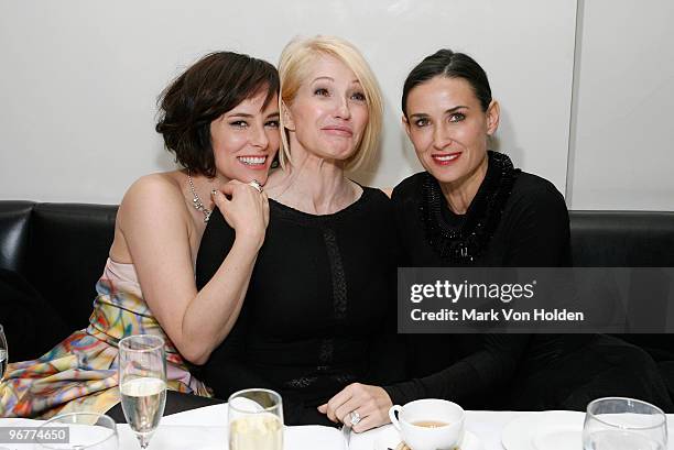 Actress Parker Posey, Ellen Barkin, and Demi Moore attend The Cinema Society & Donna Karan screening of "Happy Tears" at Mr Chow on February 16, 2010...