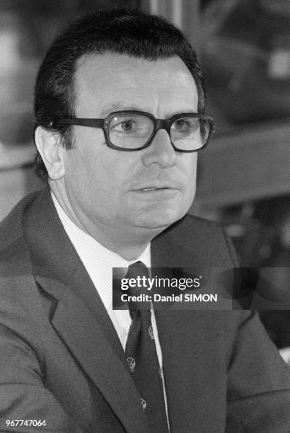 Philippe Chatrier, président de la Fédération Internationale de Tennis à Paris le 21 janvier 1980, France.