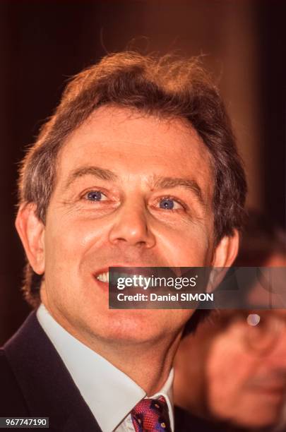 Tony Blair, leader du Labour Party - Parti travailliste - britannique, le 15 novembre 1996 à Paris, France.