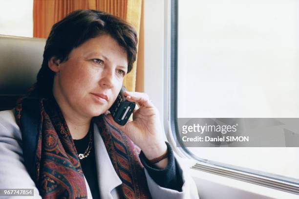 Martine Aubry se rend à Loos dans le Nord pour la campagne des Législatives le 28 avril 1997, Loos, France.