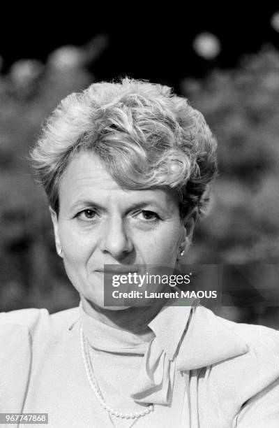 Hélène Luc, présidente du groupe communiste au Sénat, le 27 septembre 1984 à Drancy, France.