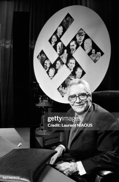 François de Menthon, homme politique et juriste, le 13 octobre 1977 à Paris, France.