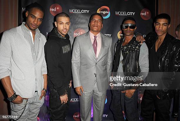 Ibrahim Baaith, Nelson Nieves, Paxton Baker, Zeric Armenteros and Wendell Lissimore attend Centric's "Model City" premiere party at DYLAN Prime...