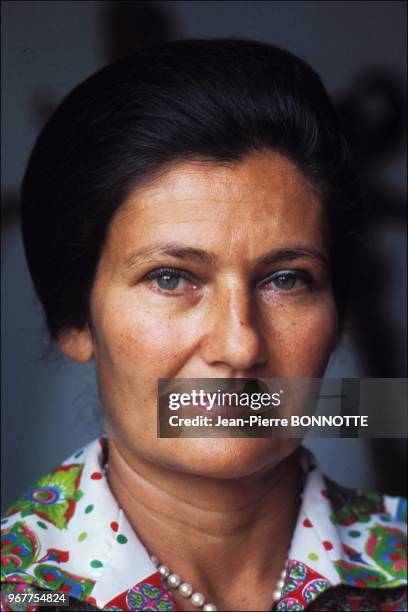 Portrait de Simone Veil, ministre de la santé, à Paris en France, le 17 juin 1974. NB 60516.