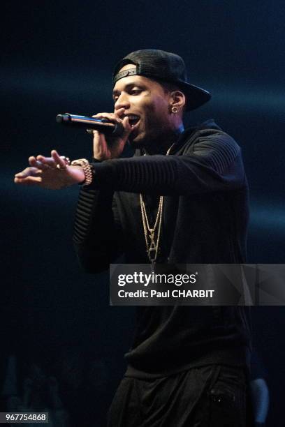 Le rappeur américain Kid Ink en concert live à l'Olympia le 15 septembre 2014, Paris, France.