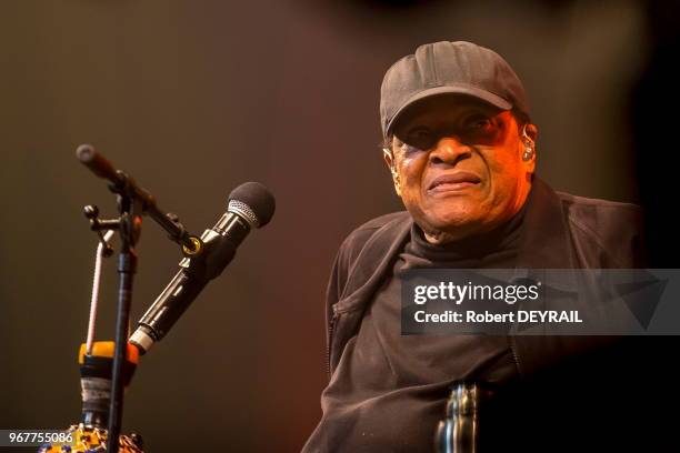 Le chanteur de jazz et de soul américain Al Jarreau en concert live à l'Olympia à l?occasion de la sortie de son nouvel album 'My Old Friend...