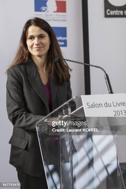 French minister of culture and communication Aurelie Filippetti attends at the Paris Book Fair on March 25, 2013 in Paris, France.