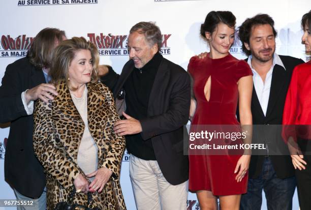 Gerard Depardieu, Catherine Deneuve, Fabrice Luchini, Charlotte Le Bon, Edouard Baer and Valerie Lemercier attend at "Asterix et Obelix: au service...