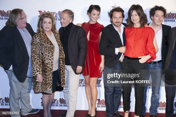 Gerard Depardieu, Catherine Deneuve, Fabrice Luchini, Charlotte Le Bon, Edouard Baer and Valerie Lemercier attend at "Asterix et Obelix: au service...