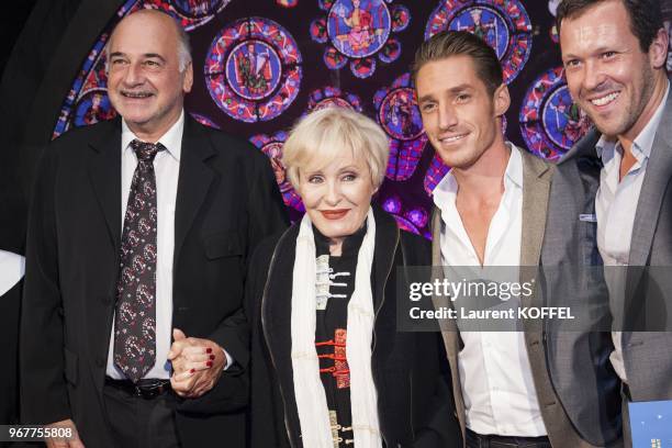 Nicole Croisille and David Lantin attend 'Sister Act: The Musical' Gala Premiere at Theatre Mogador on September 20, 2012 in Paris, France.