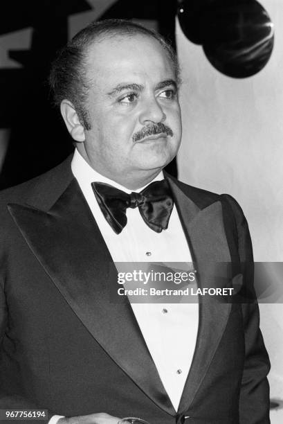 Adnan Khashoggi lors d'une soirée donné par Van Cleef and Arpels à Gstaad le 27 décembre 1976, Suisse.