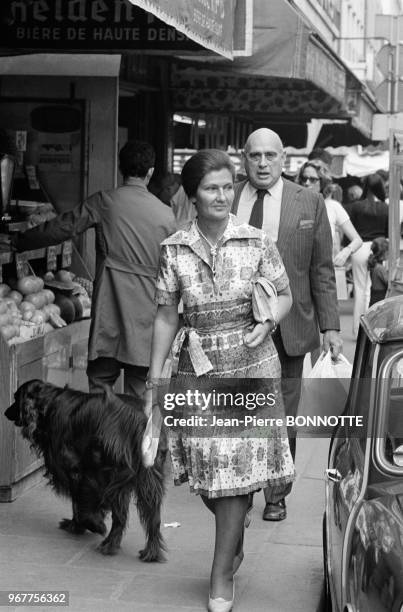 Simone Veil se promène dans Paris le 16 juin 1974, France.