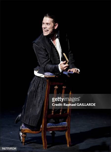 Loic Corbery from The Comedie Francaise troupe performs "Dom Juan ou le Festin de Pierre" of Moliere on September 14, 2012 in Paris in France. Cast:...