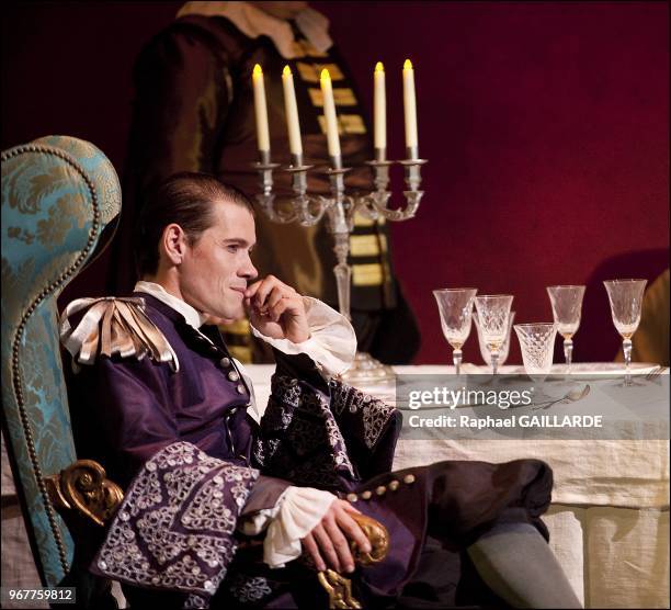 Loic Corbery from The Comedie Francaise troupe performs "Dom Juan ou le Festin de Pierre" of Moliere on September 14, 2012 in Paris in France. Cast:...