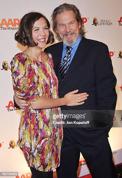 Actress Maggie Gyllenhaal and actor Jeff Bridges arrive at AARP The Magazine�s 9th Annual Movies For Grownups Award Gala at The Beverly Wilshire...