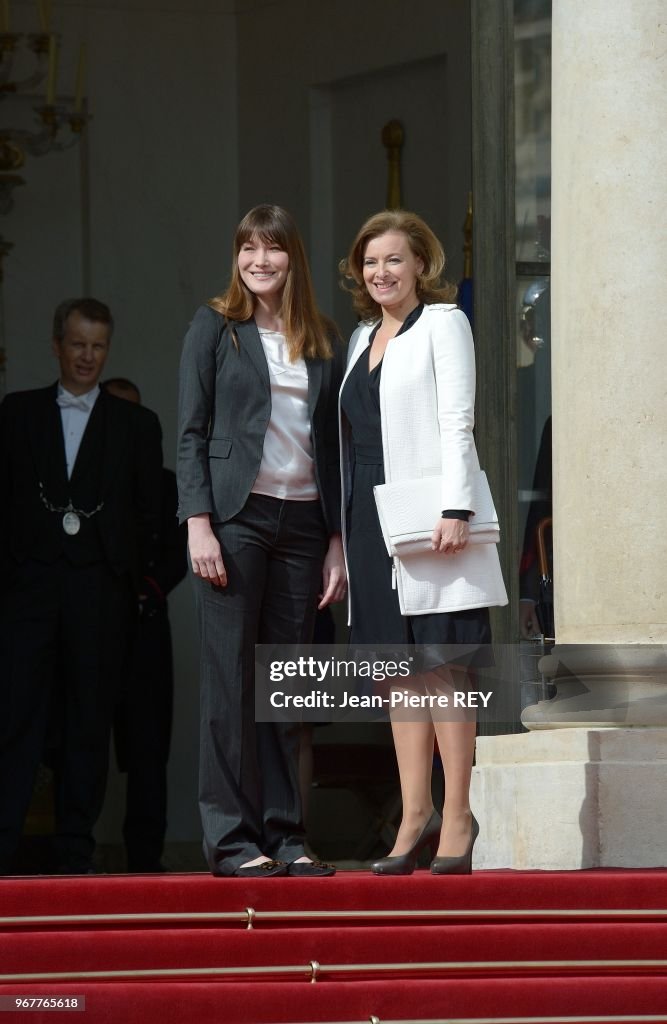 Carla Bruni Sarkozy et Valérie Trierweiler