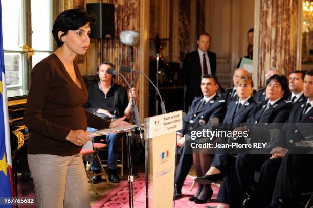 Rachida Dati recoit les chefs d'établissement pénitentiares au ministère de la justice le 23 septembre 2008 à Paris, France.