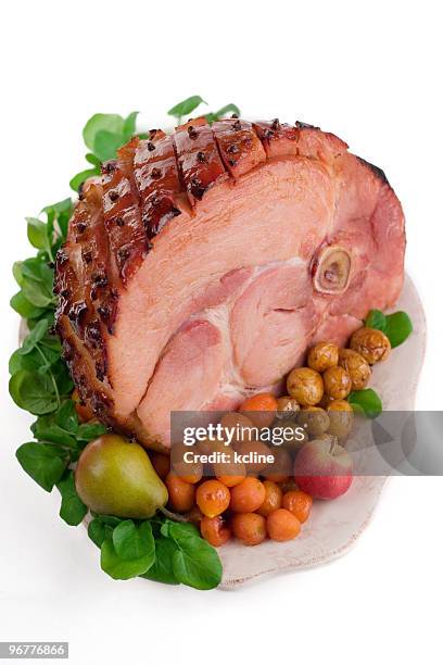 feijões presunto cristalizado - glazed ham imagens e fotografias de stock