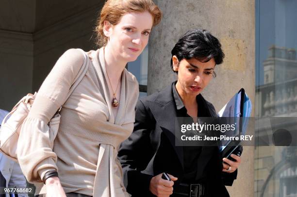 Nathalie Kosciusko-Morizet et Rachida Dati lors du conseil des ministres à l'Elysée à Paris le 21 mai 2008 à Paris, France.