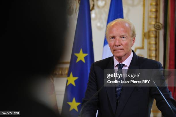 Brice Hortefeux au ministère de l'intérieur le 26 aout 2009 à Paris, France.