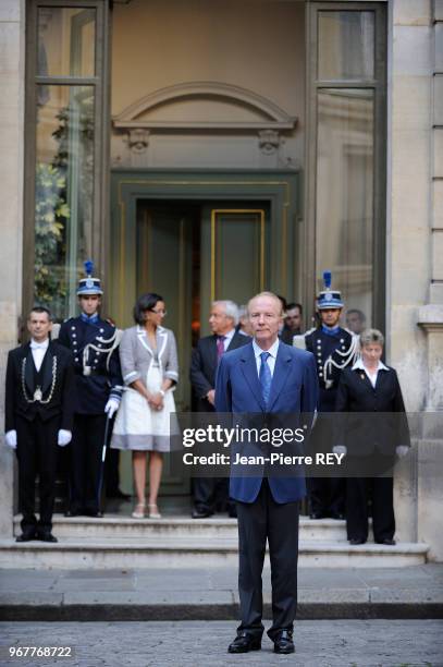 Brice Hortefeux au ministère de l'intérieur le 24 juin 2009 à Paris, France.