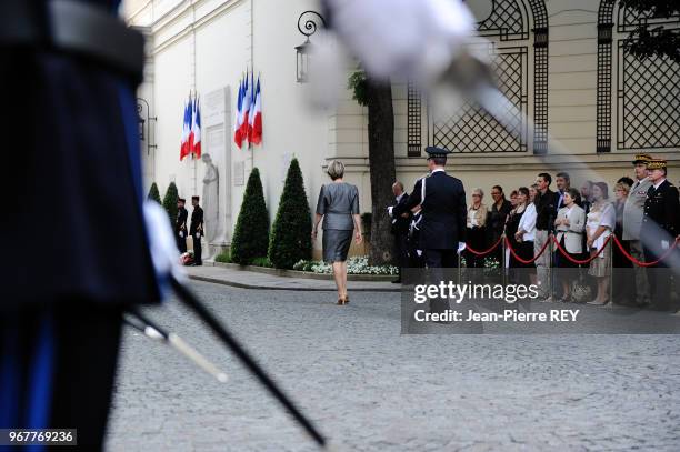 Départ de Michèle Alliot-Marie du ministère de l'intérieur le 24 juin 2009 à Paris, France.