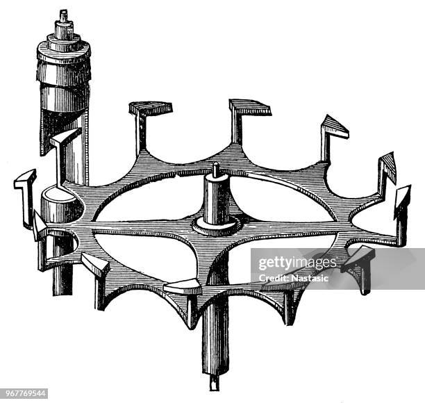 cylinder escapement ,clock mechanism - lever escapement stock illustrations