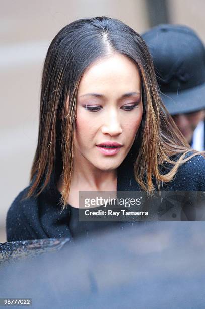 Actress Maggie Q walks in Bryant Park on February 16, 2010 in New York City.