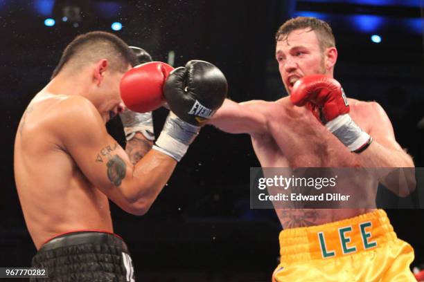 Andy Lee lands a right hand against Brian Vera at Boardwalk Hall in Atlantic City, NJ on October 01, 2011. Lee would win by unanimous decision.