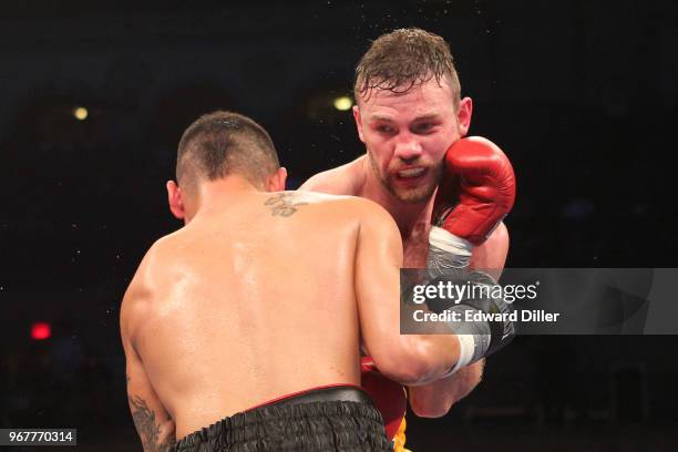 Andy Lee lands a right hand against Brian Vera at Boardwalk Hall in Atlantic City, NJ on October 01, 2011. Lee would win by unanimous decision.