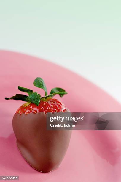 strawberry treat - chocolate dipped stock pictures, royalty-free photos & images