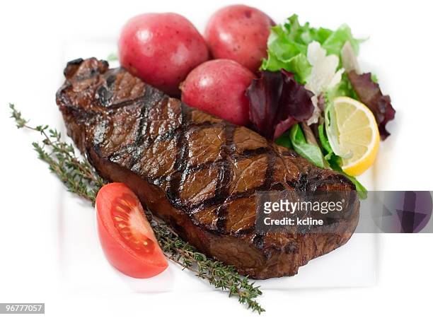 grilled new york - strip steak stock pictures, royalty-free photos & images