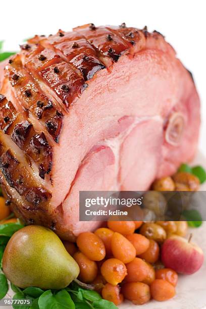 baked ham - glazed ham stock pictures, royalty-free photos & images
