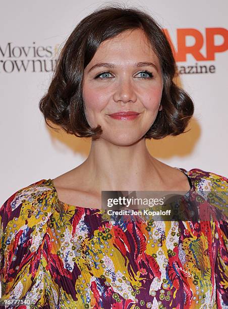 Actress Maggie Gyllenhaal arrives at AARP The Magazine�s 9th Annual Movies For Grownups Award Gala at The Beverly Wilshire Hotel on February 16, 2010...