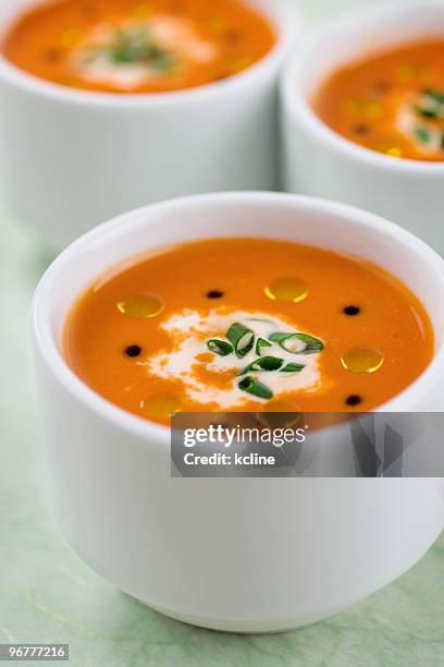 pimiento rojo asado & sopa de tomate - roasted red onion fotografías e imágenes de stock