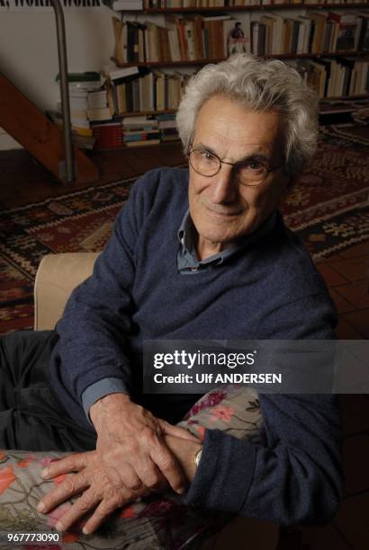 Italian philosopher Toni Negri poses during portrait session held on June 21, 2011 in Paris, France.
