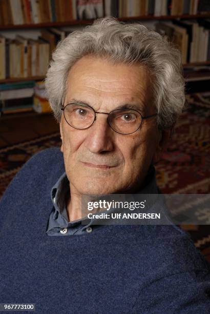 Italian philosopher Toni Negri poses during portrait session held on June 21, 2011 in Paris, France.